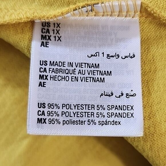 NWT Alfani Yellow Asymmetrical Sleeveless Top Size 1X - Picture 16 of 16